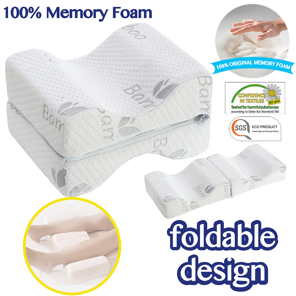Memory Foam Knee Pillow with Cooling Gel Leg Pillow Wedge With